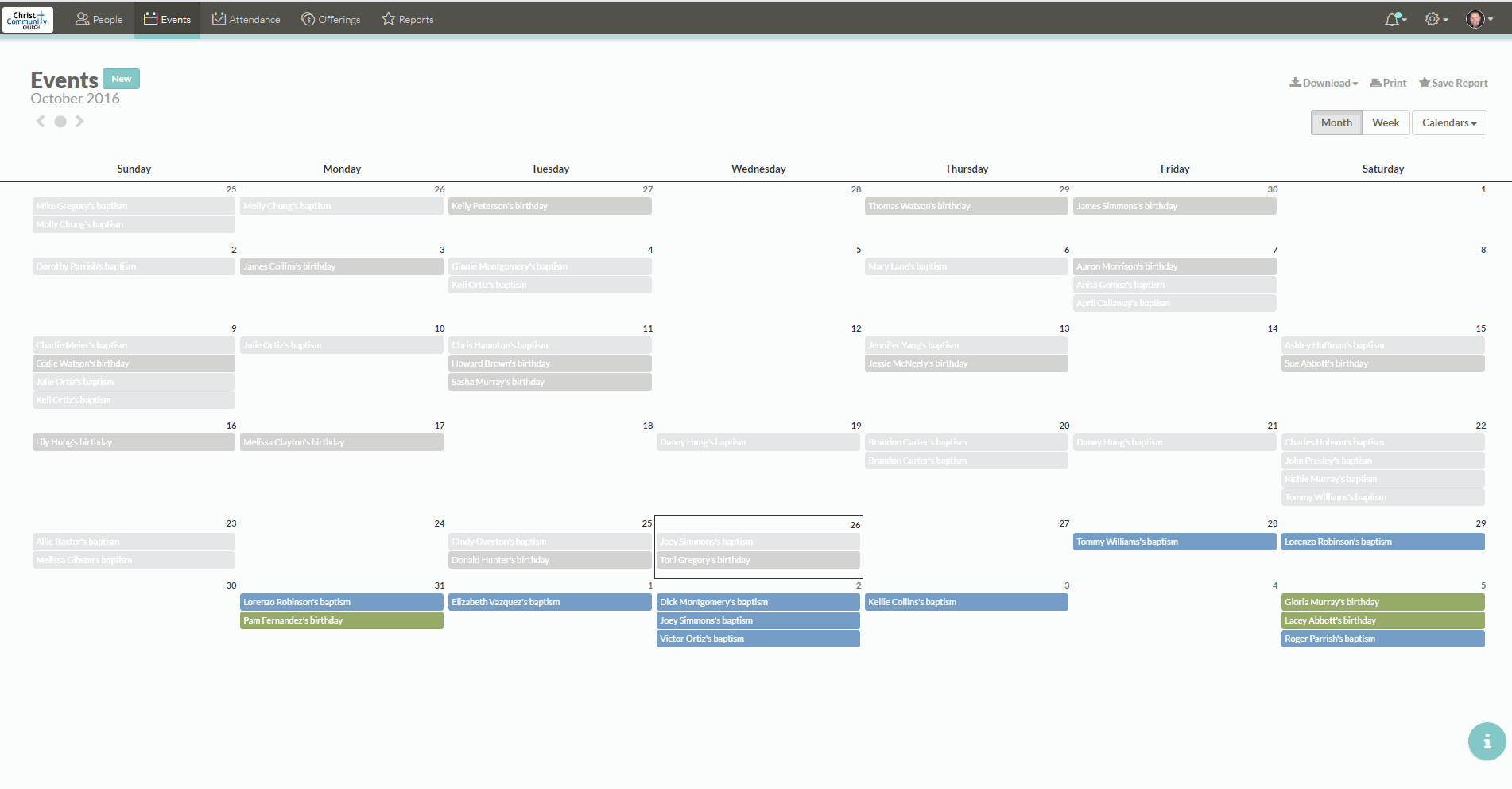 How Do I Change The Calendars That Show In The Events View Church360 